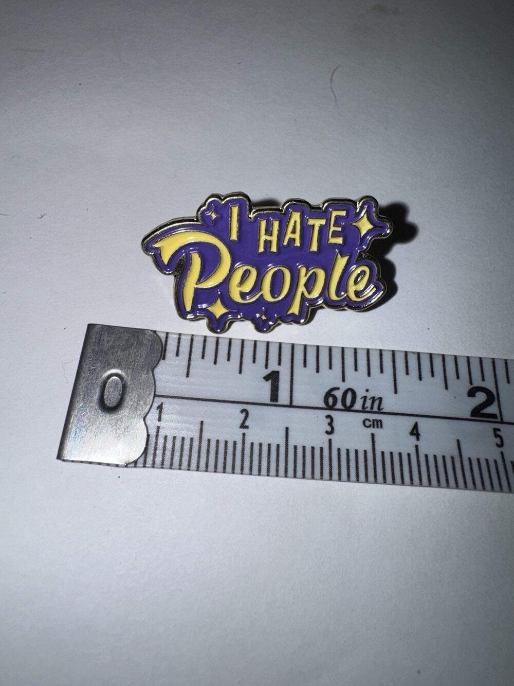 I Hate People Purple Brooch Pin
